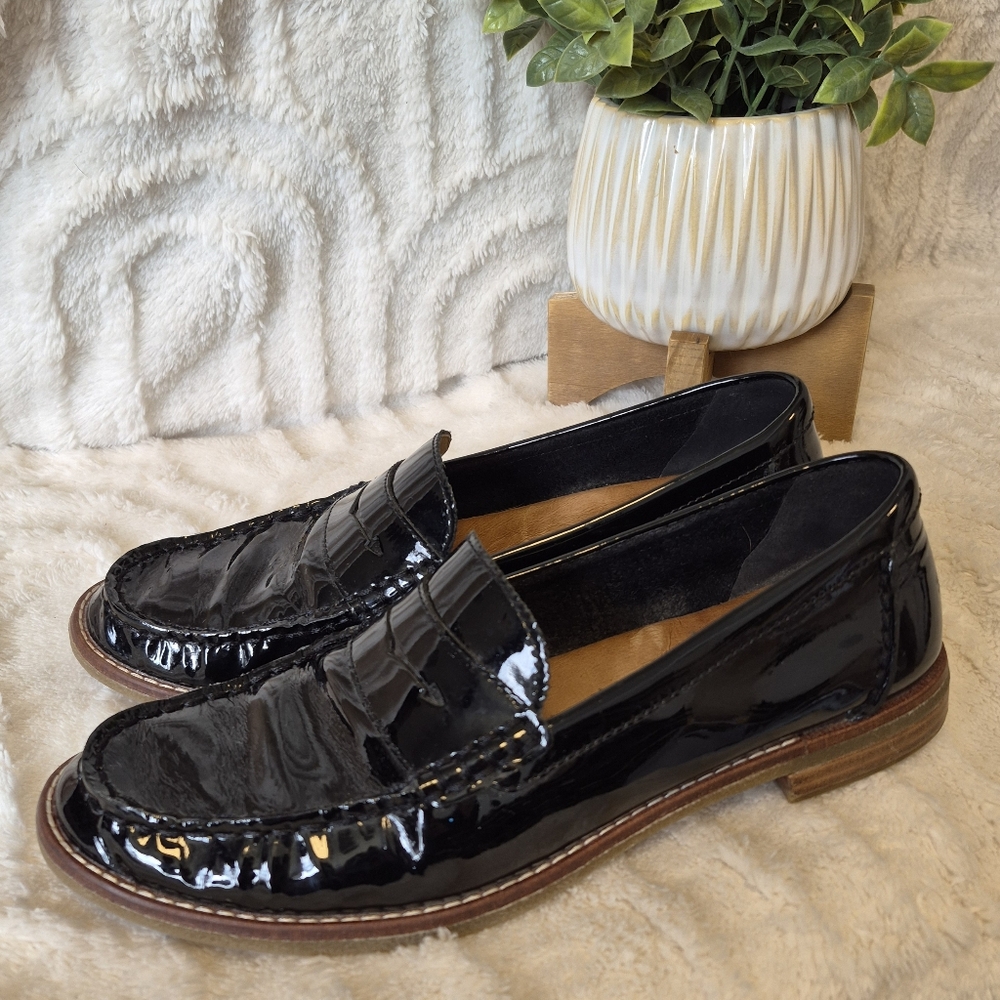 Sperry Black Patent Leather Loafers